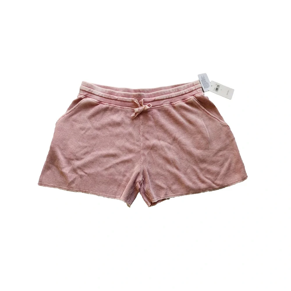 Splendid Mineral Wash Waffle Knit Shorts – Pink, Size L, New with Tags - Picture 2 of 4